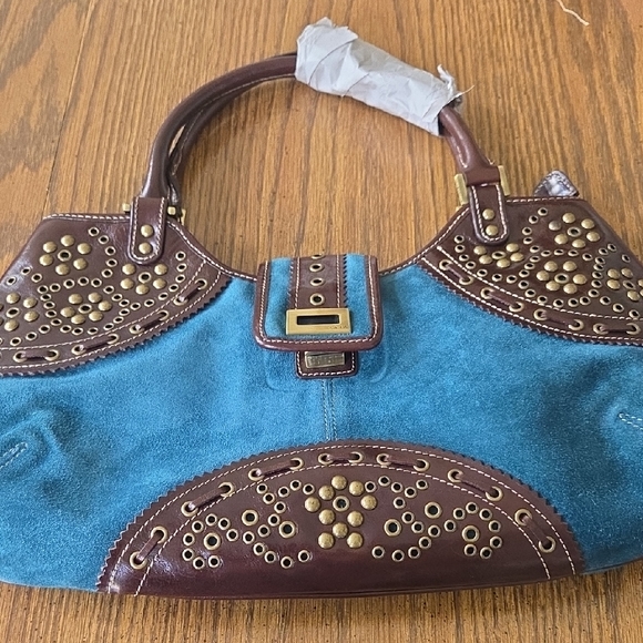 Nine West Teal and Brown Shoulder Bag - Picture 1 of 7